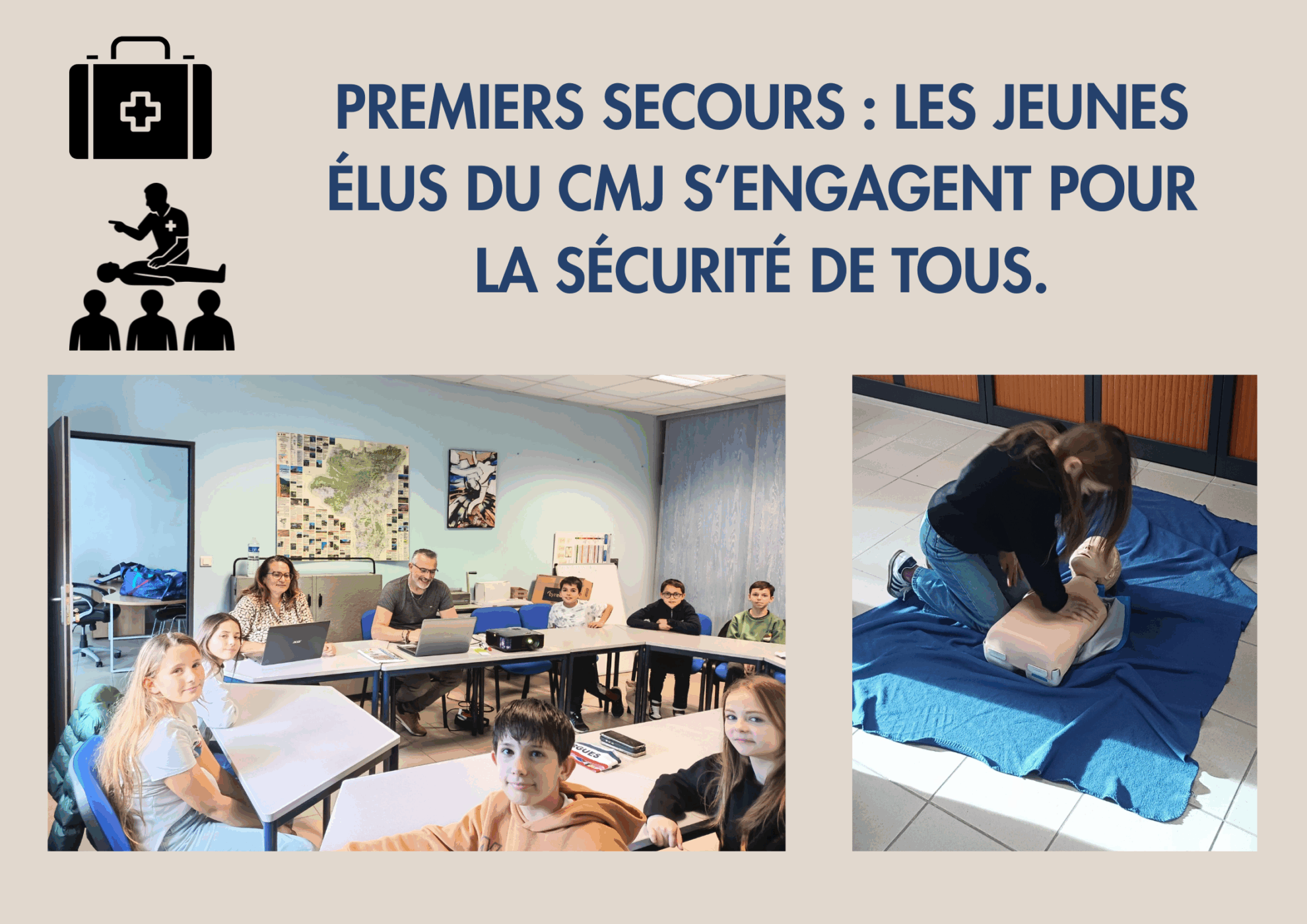 Premiers Secours Les Jeunes élus Du CMJ S’engagent Pour La Sécurité De Tous.
